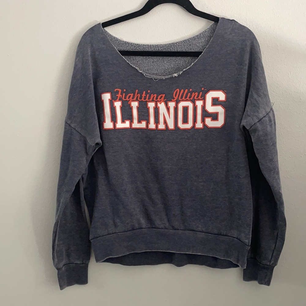Off the Shoulder Fighting Illini Sweater